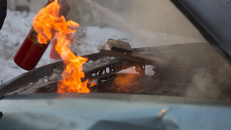 На Ямале 2 пожарных расчета тушили горящий автомобиль