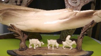 Таймырский мастер создает уникальные произведения из бивня мамонта и рога оленя