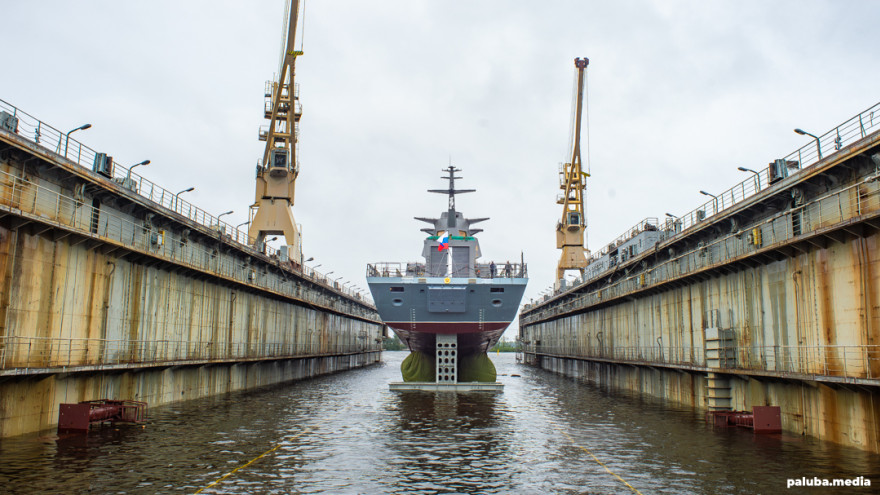 Многоцелевой корвет «Проворный» спустили на воду в Санкт-Петербурге