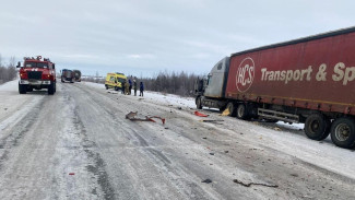 Под Новым Уренгоем столкнулись три большегруза