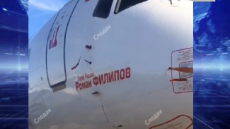 Появилось видео самолета АК «Ямал», столкнувшегося со столбом