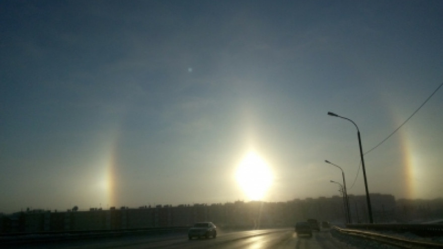 В Новом Уренгое взошла кольцевая радуга