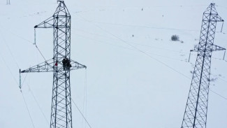 Специалисты очищают от снега высоковольтные линии электропередачи «Надым - Салехард»