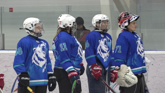 В Ноябрьске женская хоккейная команда отметила 8 марта на льду