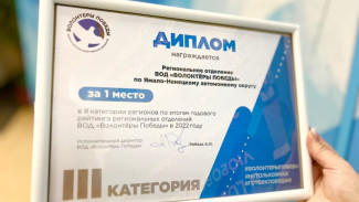 «Волонтеров Победы» Ямала по итогам года признали лучшим в стране