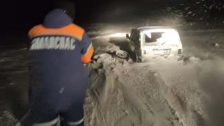 Машина застряла в сугробе: спасатели вызволили ямальцев из ледового плена