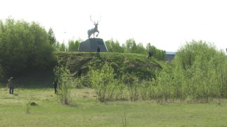В Салехарде экоактивисты привели в порядок сквер у скульптуры оленя