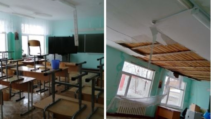 Коммунальная авария в школе Салехарда стала причиной повреждения потолка. Прокуратура начала проверку