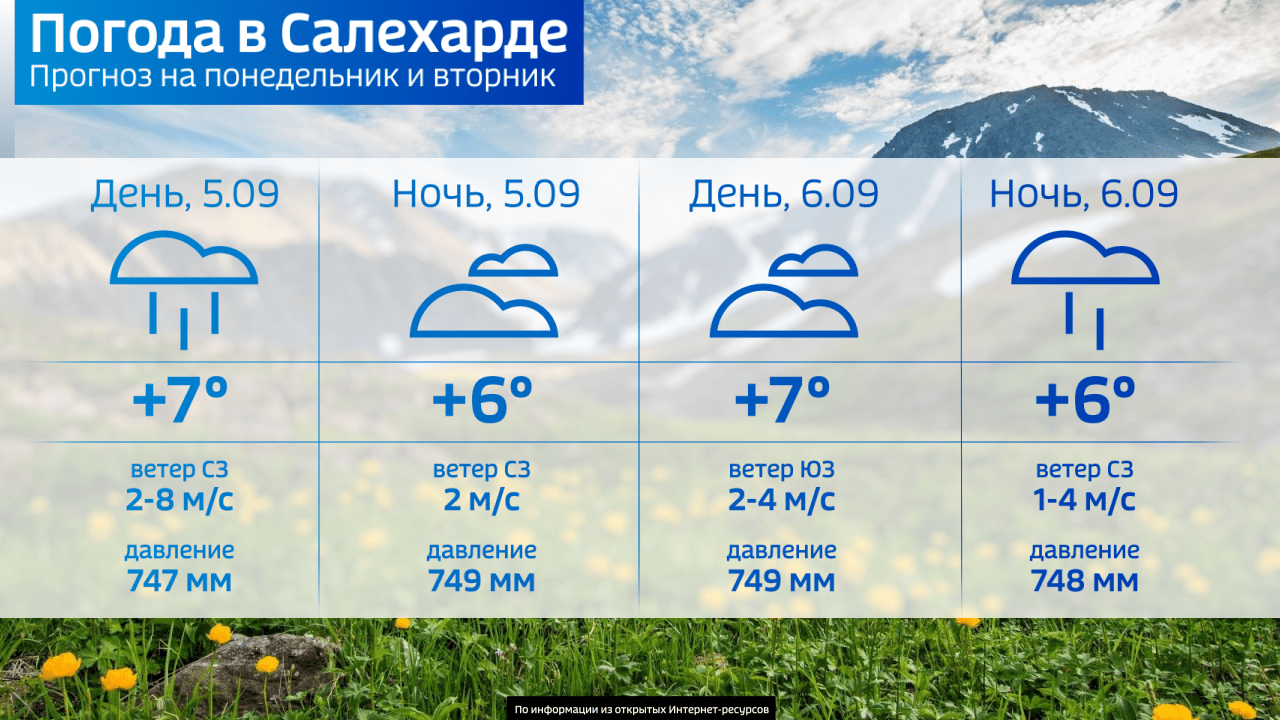 Дождливый понедельник: какой будет погода в Салехарде 5 сентября |  05.09.2022 | Салехард - БезФормата